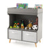 Baby Diaper Changing Station with Large Storage Capacity and Safety Belt-Gray - Color: Gray - Minihomy