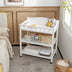 Mobile Changing Table with Waterproof Pad and 2 Open Shelves-White - Color: White - Minihomy