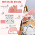 Folding High Chair with Height Adjustment and 360? Rotating Wheels-Pink - Color: Pink - Minihomy