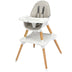 5-in-1 Baby Wooden Convertible High Chair -Gray - Color: Gray - Minihomy