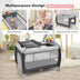 3-in-1 Portable Baby Playard with Zippered Door and Toy Bar-Gray - Color: Gray - Minihomy