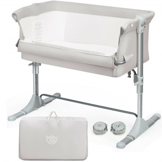 Travel Portable Baby Bed Side Sleeper  Bassinet Crib with Carrying Bag-Beige - Color: Beige