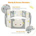 14-Panel Foldable Baby Playpen Safety Yard with Storage Bag - Color: Gray & White - Minihomy