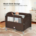 5-in-1  Portable Baby Beside Sleeper Bassinet Crib Playard with Diaper Changer-Brown - Color: Brown - Minihomy