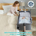 Height Adjustable Baby Side Crib  with Music Box & Toys-Dark Gray - Color: Dark Gray - Minihomy