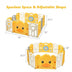 12-Panel Foldable Baby Playpen with Sound - Color: Yellow - Size: 12-Panel - Minihomy