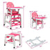 3-in-1 Baby High Chair with Lockable Universal Wheels-Pink - Color: Pink - Minihomy