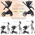 2-in-1 Convertible Baby Stroller with Oversized Storage Basket - Color: Black - Minihomy