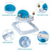 Adjustable Height Removable Folding Portable Baby Walker-Blue - Minihomy