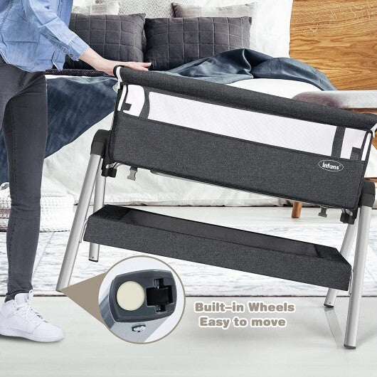 Portable Baby Bedside Sleeper with Adjustable Heights and Angle - Minihomy