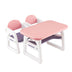 Kids Table and Chair Set with Building Blocks-Pink & Purple - Color: Pink & Purple - Minihomy