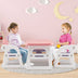 Kids Table and Chair Set with Building Blocks-Pink & Purple - Color: Pink & Purple - Minihomy