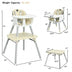 4-in-1 Baby Convertible Toddler Table Chair Set with PU Cushion-Beige - Color: Beige - Minihomy