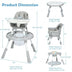 6-in-1 Baby High Chair Infant Activity Center with Height Adjustment-Gray - Color: Gray - Minihomy