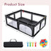 Portable Extra-Large Safety Baby Fence with Ocean Balls and Rings-Black - Color: Black - Minihomy