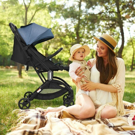 Foldable Lightweight Baby Travel Stroller for Airplane-Gray - Minihomy