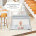 Lightweight Foldable Baby Playpen w/ Carry Bag-Light Gray - Color: Light Gray - Minihomy