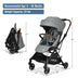 2-in-1 Convertible Aluminum Baby Stroller with Adjustable Canopy-Gray - Color: Gray - Minihomy