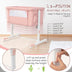 Portable Baby Bedside Bassinet with 5-level Adjustable Heights and Travel Bag-Pink - Color: Pink - Minihomy