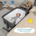 3-in-1 Foldable Baby Bedside Sleeper  with Mattress and 5 Adjustable Heights-Dark Gray - Color: Dark Gray - Minihomy