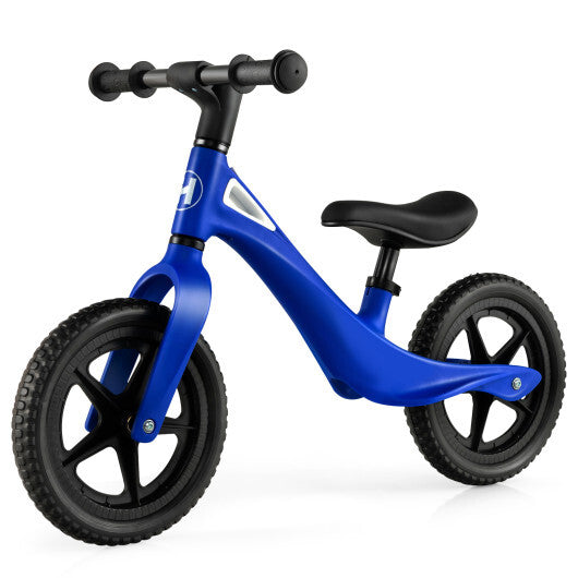 Kids Balance Bike with Rotatable Handlebar and Adjustable Seat Height-Blue - Color: Blue - Minihomy