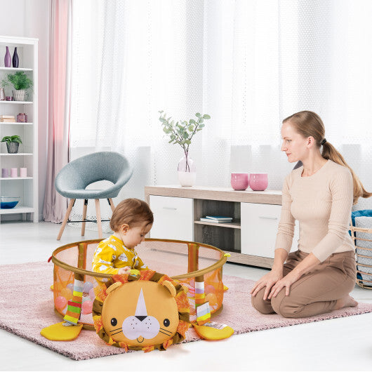 4-in-1 Baby Play Gym with Soft Padding Mat and Arch Design - Color: Yellow - Minihomy