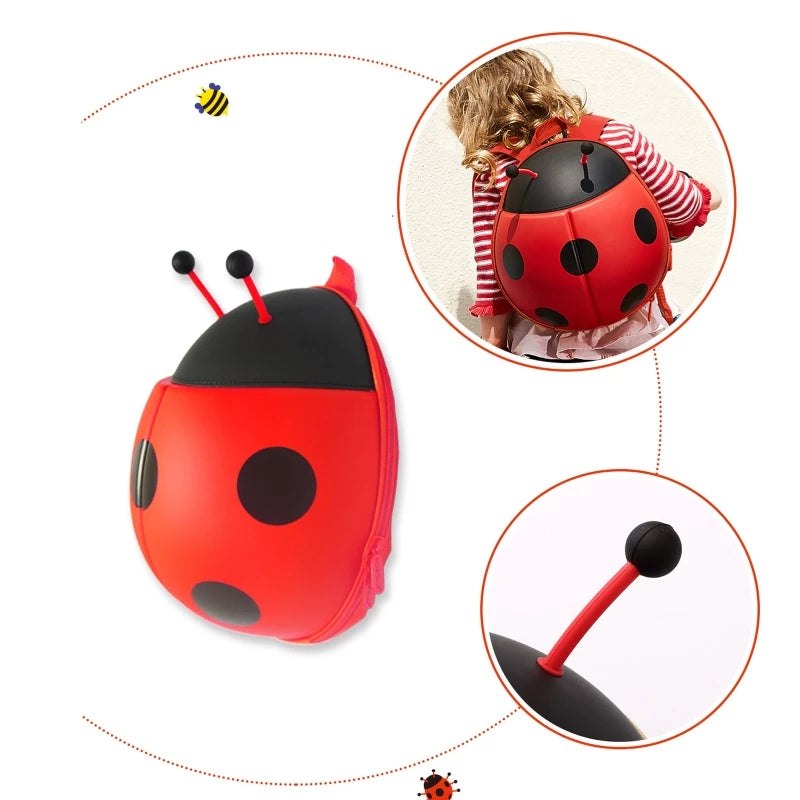 Cartoon ladybug three-dimensional school bag kindergarten - Minihomy