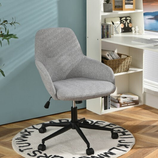 Fabric Home Office Chair with Rocking Backres-Gray - Color: Gray - Minihomy