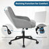 Fabric Home Office Chair with Rocking Backres-Gray - Color: Gray - Minihomy