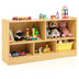 Kids 2-Shelf Bookcase 5-Cube Wood Toy Storage Cabinet Organizer-Beige - Color: Beige - Minihomy