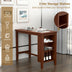 Counter Height Bar Table with 3-Tier Storage Shelves for Home Restaurant - Minihomy