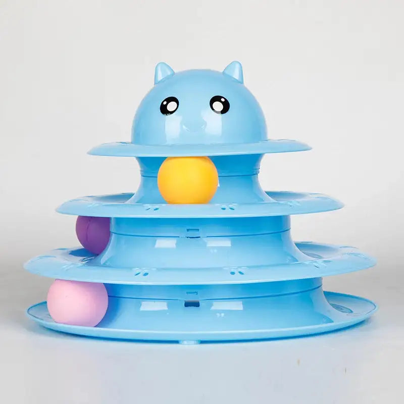 Cat toy turntable ball three-layer cat tower - Minihomy