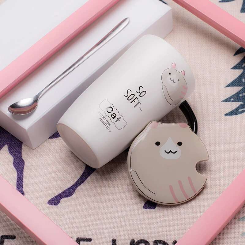 Handmade Cute Cat Ceramic Cups - Minihomy