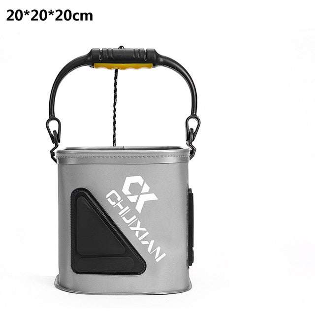 Fishing bucket with rope eva thickened fish bucket folding fish live - Minihomy