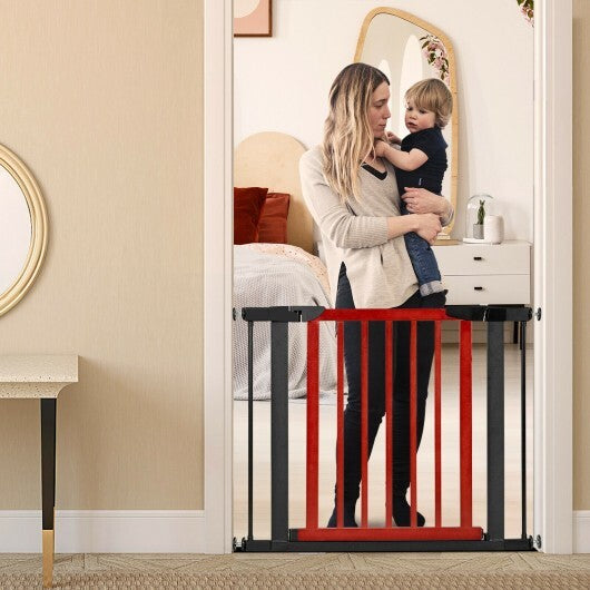 Extendable Safety Gate for Baby and Pet-Red - Color: Red - Minihomy