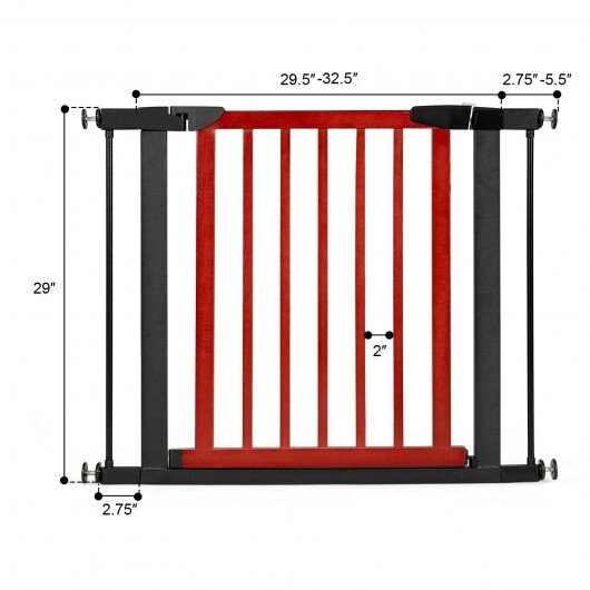 Extendable Safety Gate for Baby and Pet-Red - Color: Red - Minihomy