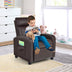 Ergonomic PU Leather Kids Recliner Lounge Sofa for 3-12 Age Group-Brown - Color: Brown - Minihomy