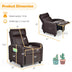 Ergonomic PU Leather Kids Recliner Lounge Sofa for 3-12 Age Group-Brown - Color: Brown - Minihomy