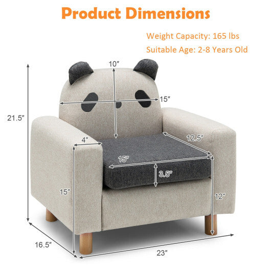 Kids Sofa with Armrest and Thick Cushion-Gray - Color: Gray - Minihomy