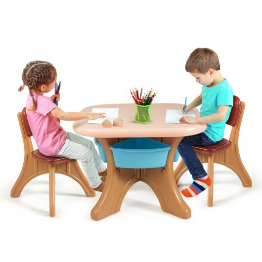 Children Kids Activity Table & Chair Set - Play Furniture with Storage - Minihomy