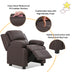 Deluxe Kids Armchair Recliner Headrest Sofa w/ Storage Arms-Brown - Color: Brown - Minihomy