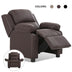 Deluxe Kids Armchair Recliner Headrest Sofa w/ Storage Arms-Brown - Color: Brown - Minihomy