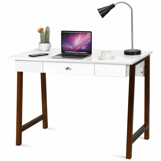 Computer Desk Laptop PC Writing Table Makeup Vanity Table-Walnut - Color: Walnut - Minihomy