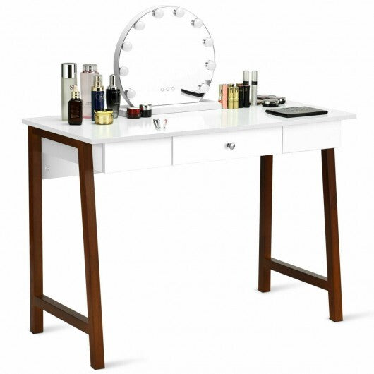 Computer Desk Laptop PC Writing Table Makeup Vanity Table-Walnut - Color: Walnut - Minihomy