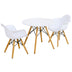 3 Pieces Kid's Modern Round Table Chair Set - Color: White - Minihomy