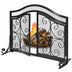 Fireplace Screen with Hinged Magnetic Two-doors Flat Guard - Minihomy