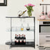 2-holder Bar Table with Tempered Glass Shelf - Minihomy