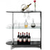 2-holder Bar Table with Tempered Glass Shelf - Minihomy