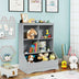 3-Tier Children's Multi-Functional Bookcase Toy Storage Bin Floor Cabinet-Gray - Color: Gray - Minihomy