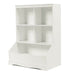 3-Tier Children's Multi-Functional Bookcase Toy Storage Bin Floor Cabinet-White - Color: White - Minihomy